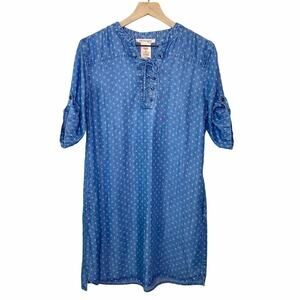 Philosophy Women’s Tencel Chambray Tunic Dress Pockets Size Medium